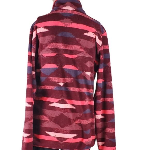 Columbia Orange & Brown Fleece Aztec 3/4 Zip Pull-Over - Picture 2 of 5